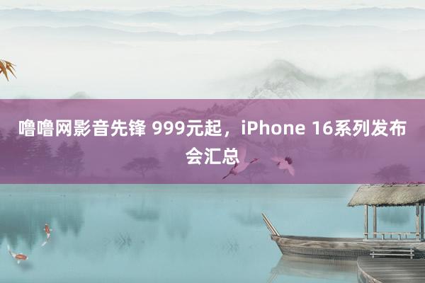 噜噜网影音先锋 999元起，iPhone 16系列发布会汇总